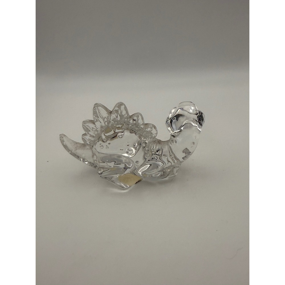 Princess House Crystal Stegosaurus Dinosaur Figurine 24%Lead Germany Clear Glass